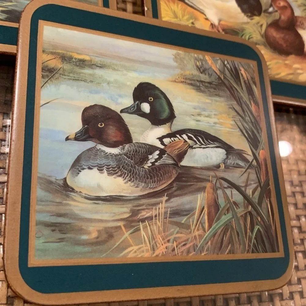 Pimpernel Duck Themed Acrylic Traditional Coasters Vintage Retro Home Decor